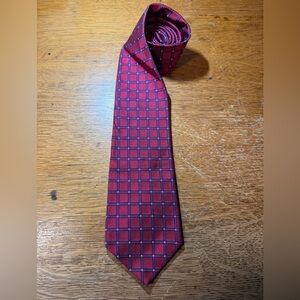 Brooks Brothers Red Blue Square Design Pure Silk Neck‎ Tie